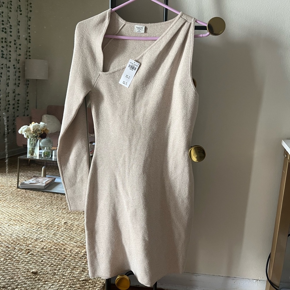 NWT Abercrombie dress with asymmetrical neckline and one sleeve
